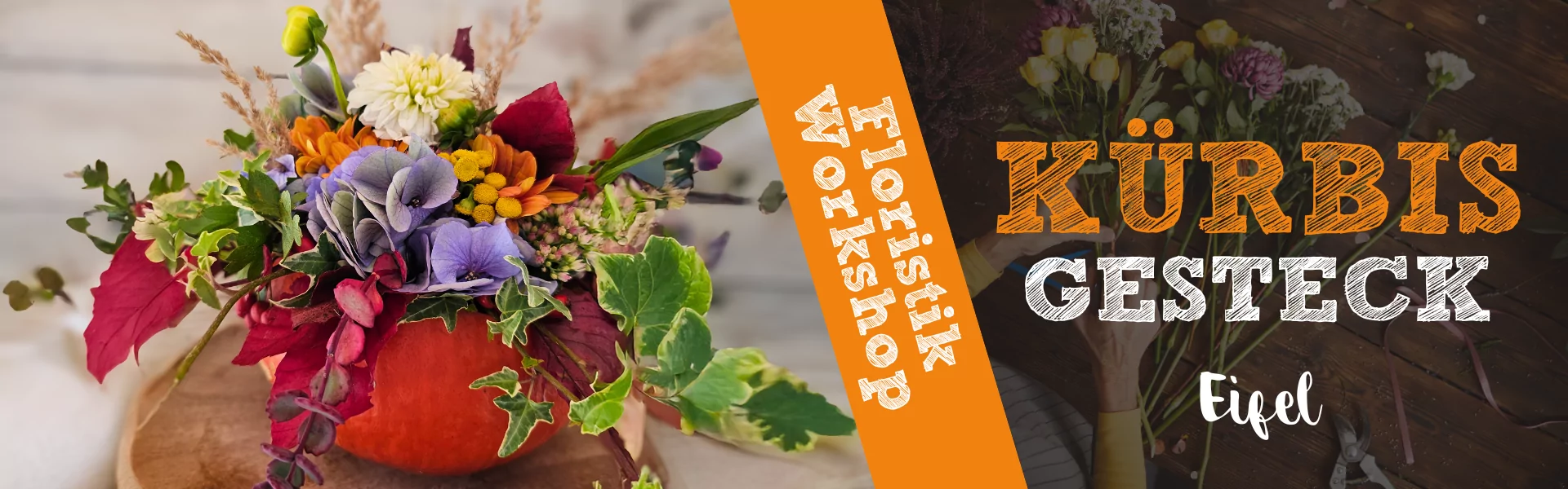 Slide Bild Kürbis-Gesteck Floristik Workshop
